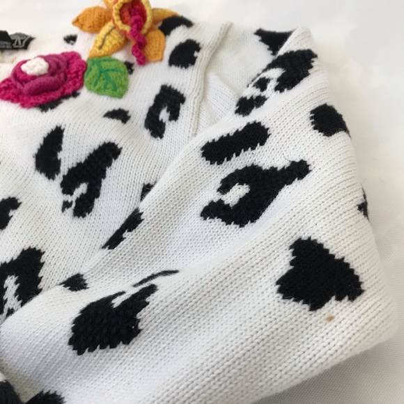 90s Vintage Hand Knit Spring Ugly Sweater Floral - Picture 8 of 8